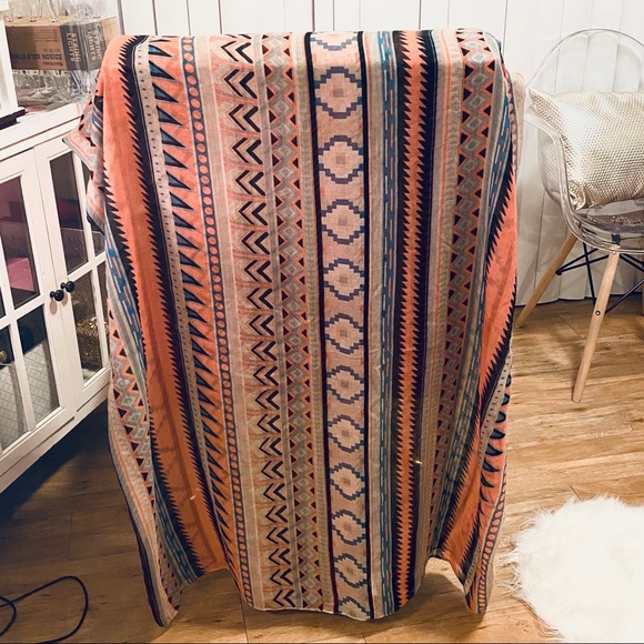 Neon Geometric Tribal Pattern Infinity Scarf - Picture 6 of 6